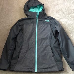 Girls The NorthFace jacket with fleece zip up!
